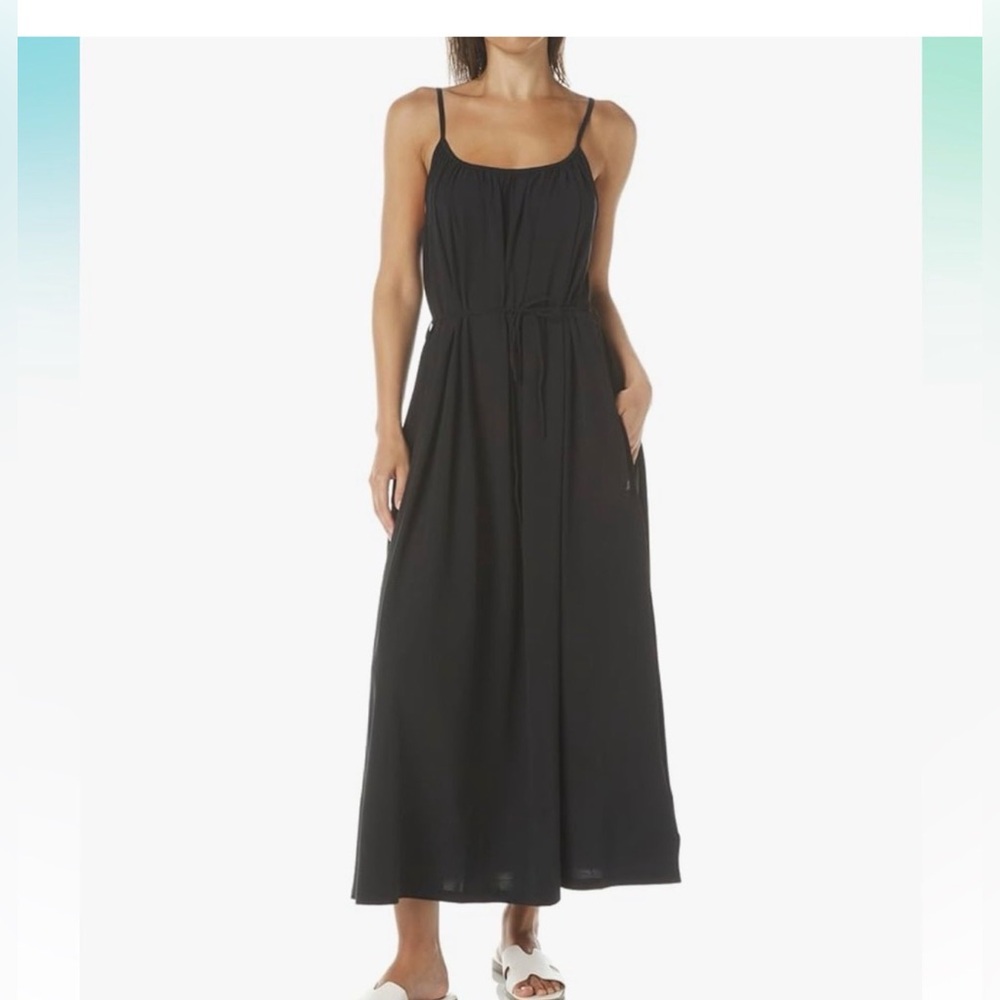 Sweaty Betty Black Sleeveless Activewear Flowy Maxi Dress Size 10 *Missing Belt